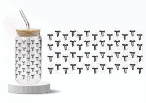 Black Bow Pattern Wraparound UV DTF Sticker