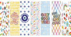 Motivational Printed Bookmark Set – Colorful Aesthetic Bookmarks for Students & Readers (Pack of 7)