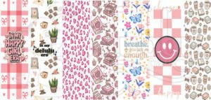 Cute Pink Aesthetic Bookmark Set – Motivational & Girly Theme Bookmarks for Students (Pack of 7)