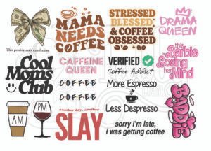 Coffee and More UV 3D Sticker Sheet