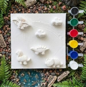 DIY Paint Kit Dinosaur Theme | 3D Texture Art Canvas with Colors | Kids Craft Painting Kit for Creative Fun