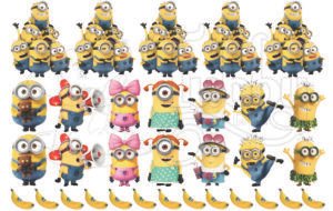 Minions Cartoon Sticker Sheet for Kids | Cute DIY Craft Stickers | Waterproof Fun Stickers for Bottles, Journals & Scrapbooking