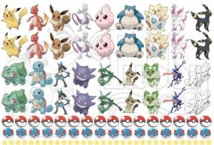 Poké Ball Cartoon Sticker Sheet for Kids | DIY Craft Stickers | Cute Gaming Theme Stickers for Bottles, Journals & Scrapbooking