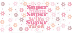 Super Mom Sticker Sheet | Funny Mom Life DIY Stickers | Cute Floral Aesthetic Stickers for Journals, Gifts & Scrapbooking