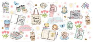 Mama Life Sticker Sheet | Mom Lifestyle DIY Stickers | Cute Aesthetic Stickers for Journals, Planners & Scrapbooking