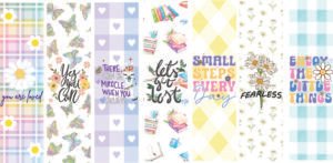 Set of 7 Motivational Bookmarks | Aesthetic Quote Bookmarks | Floral & Pastel Bookmarks for Students, Journals & Readers