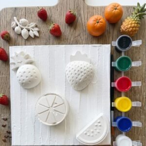 DIY Paint Kit Fruit Theme | 3D Texture Art Canvas with Colors | Kids Craft Painting Kit for Creative Fun
