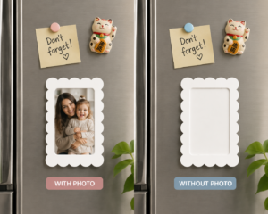 Scalloped Acrylic Photo Fridge Magnet