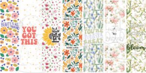 Set of 7 Floral Printed Bookmarks | Motivational & Aesthetic Bookmark Collection for Book Lovers