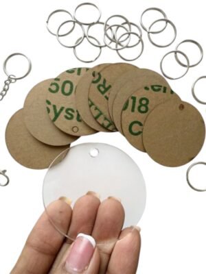 Premium Clear Acrylic Circle Keychain Blanks – Pack of 10