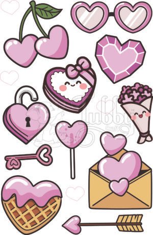 Cute Pink Heart 3D Waterproof Sticker Sheet | Valentine Love Stickers for Tumblers, Cups, Laptops, Journals & DIY Crafts