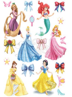Premium UV 3D Waterproof Princess Cartoon Sticker Sheet – Fairy Tale Princess Stickers for Kids, Journals, Water Bottles, Laptops & DIY Crafts