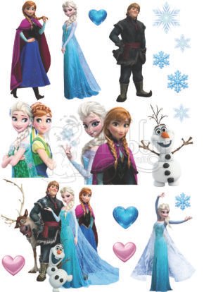 Frozen Princess UV 3D Waterproof Sticker Sheet – Elsa, Anna, Olaf, Kristoff & Friends Premium Cartoon Decals