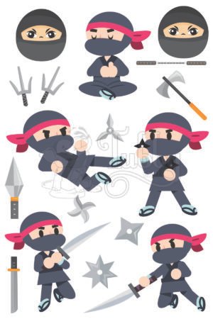 Ninja Warrior UV 3D Waterproof Stickers – Premium Martial Arts Cartoon Decals for Kids, Laptops & DIY Crafts
