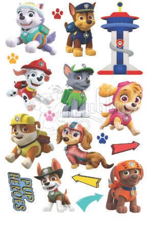 Paw Patrol UV 3D Waterproof Stickers – Premium Cartoon Puppy Character Decals for Kids, Laptops & DIY Crafts
