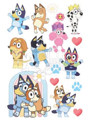 Cute Cartoon Puppy Family 3D Waterproof Sticker Sheet | Kids Cartoon Dog Decorative Stickers for Cups, Journals & DIY Crafts
