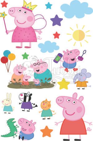 Peppa Pig UV 3D Waterproof Stickers – Premium Cartoon Character Decals for Kids, Laptops, Water Bottles & DIY Crafts