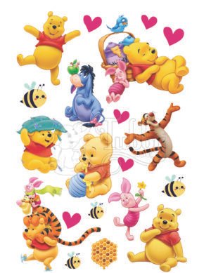 Winnie the Pooh UV 3D Waterproof Stickers – Premium Cartoon Character Decals for Kids, Laptops, Water Bottles & DIY Crafts