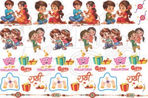 Raksha Bandhan | Set of 7 Rakhi-Themed Sticker Sheet