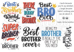Raksha Bandhan | Set of 7 Brother Quote | Sticker Sheet