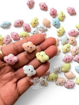 Cute Star Shape Clay Embellishments – Assorted Colors, DIY Craft & Decoration Accessories (Pack of 10 Pcs)