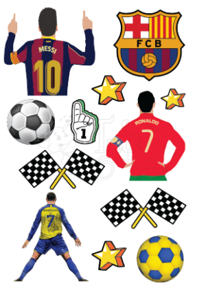 Football Legends UV 3D Waterproof Sticker Sheet – Soccer Player Inspired Premium Sports Decals