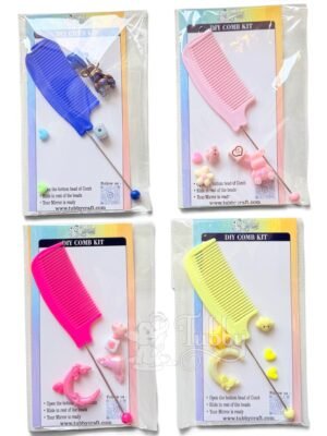 Tubbycraft DIY Comb Wand Kits (Pack of 10 Sets) – Custom Pastel Hair Combs with Slide-On Charms – Rs 2200