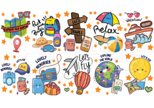 Travel Luggage Stickers – Colorful Vacation & Travel-Themed Stickers