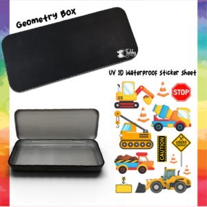 DIY Construction Vehicle Geometry Box Kit with UV 3D Waterproof Stickers